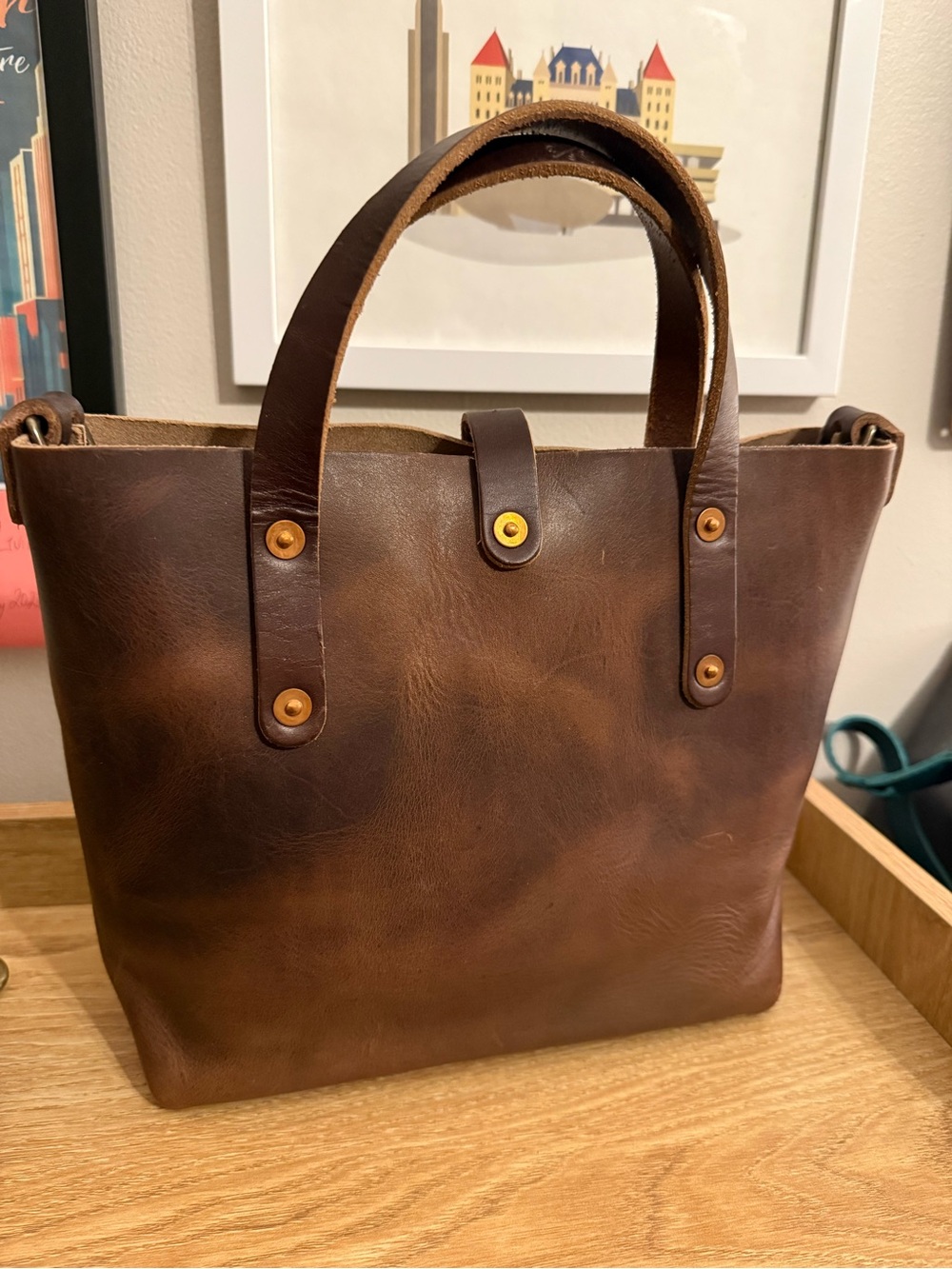 EUC Go Forth Goods Rustic Pecan Mini Avery Crossbody Bag - Picture 4 of 10